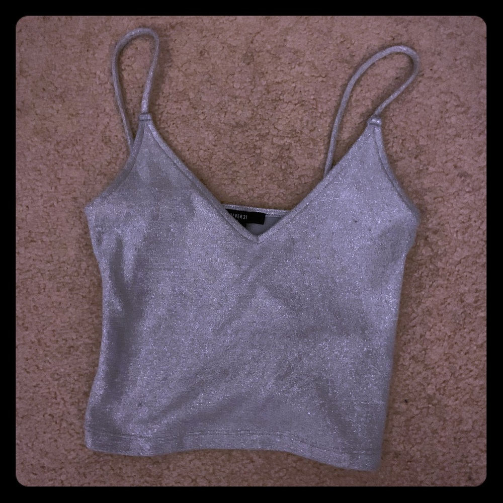 Sparkly silver tank